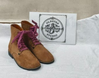 Authentic Handmade WWII Roughout Army Boots – Vintage Military Combat Leather Footwear for Reenactment