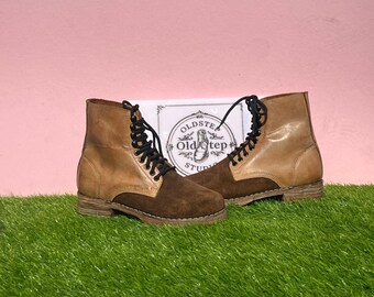 Handcrafted Vintage Military Combat Boots – Leather Hobnail Sole Lace-Up Boots