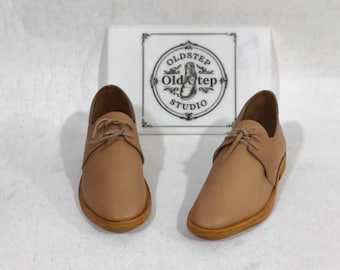 Natural Cowhide Leather Shoes – Handmade 18th Century Historical Reenactment Footwear, US 5-15