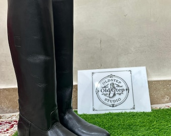 Handcrafted Tall Leather Riding Boots – Equestrian Style for Men & Women