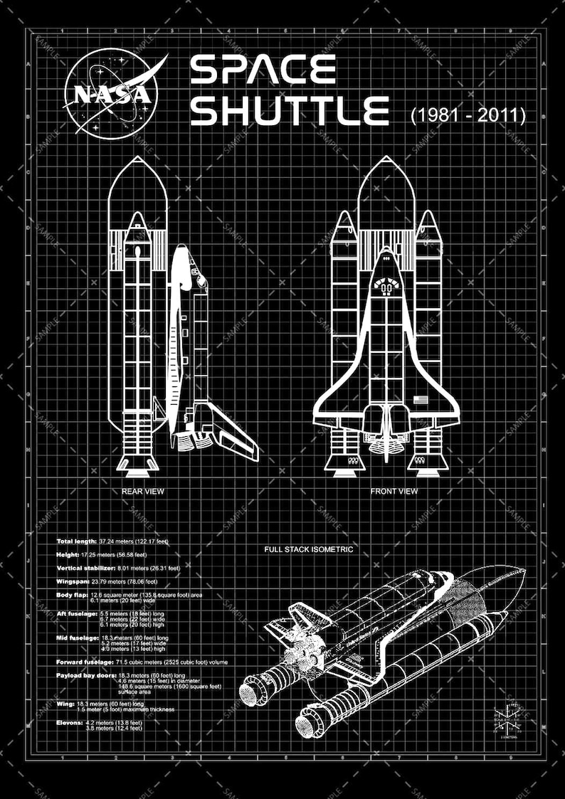 SPACE SHUTTLE Laser Engraved on Black Anodized Aluminum – Spacecraft ...