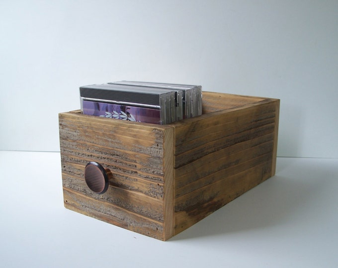 Rustic Storage Box Wood CD Storage Drawer Rustic Decor Etsy