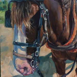 Custom Pet Portrait, Horse Oil Painting, Pet Memorial, Original Art, Painting from Photo, Hand Painted, Personalized, Dog Art