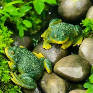 Resin Frog Statue for Garden Decor, Indoor Outdoor Bonsai Planter, Desk Sculpture Gift, Father&#39;s Day, 4th of July, Summer Decor Gift
