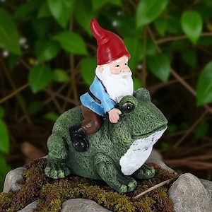 Riding Frog Garden Statue, Funny Outdoor Lawn Patio Decor,Weatherproof Ornament for Spring & Summer,Unique Father&#39;s Day Yard Gift,Garden Art