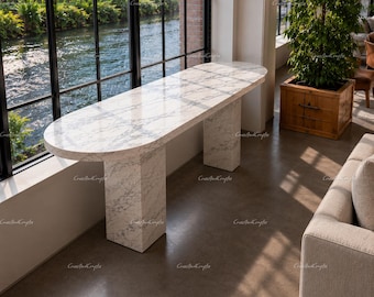 Konsolentisch aus Carrara Calacatta-Marmor, moderner Stein-Flurtisch, luxuriöse Eingangsmöbel