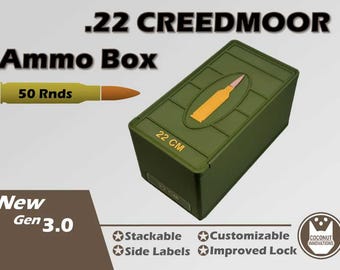 Ammo Storage Box .22 Creedmoor 50 Rounds