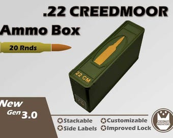 Ammo Storage Box .22 Creedmoor 20 Rounds