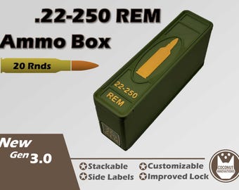 Ammo Storage Box .22-250 Remington 50 Rounds