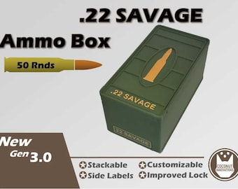 Ammo Storage Box .22 Savage 50 Rounds