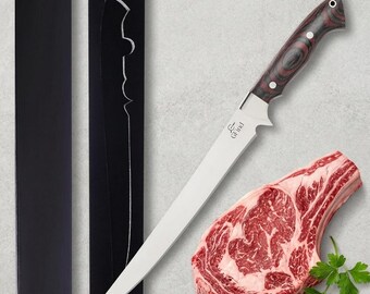Father's Day Gift for Dad, Handcrafted 9" Fillet Knife, PakkaWood Handle, Fishing Gift for Him, Stainless Steel Boning Knife with Luxury Box