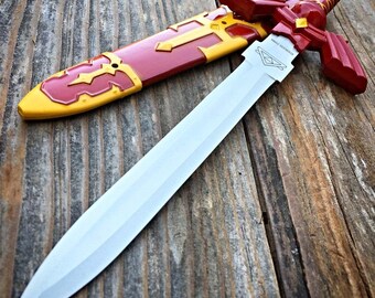 11" Legend of Zelda Fantasy Hero Dagger Handmade Red Gold Blade Collector Gift Cosplay Replica Display