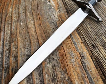 Birthday Gift for Him, Knight Style Medieval Dagger with Sheath, Fantasy Collector Display Piece 15.5"