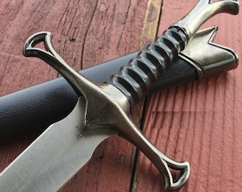 13.5" Gift for Husband, Medieval Knight Dagger with Matching Sheath, Fantasy Display Collectible, Distinctive Present for Him