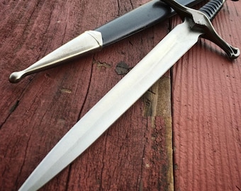 13.5" Father's Day Gift for Dad, King Arthur Style Dagger with Sheath, Medieval Fantasy Collector Piece, Unique Gift for Him