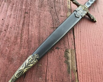 Birthday Gift for Him, Medieval Fantasy Dagger with Sheath, Collector Display Piece, Unique Gift for Men 13.5"