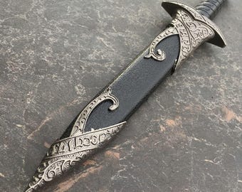 Father's Day Gift for Dad, Fantasy Medieval Dagger with Ornate Sheath, Collector Display Piece, Unique Gift for Him