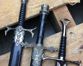 13.5" 3pcs Gift for Husband, Renaissance Fantasy Dagger Collection with Sheaths, Medieval Display Set, Unique Present for Him