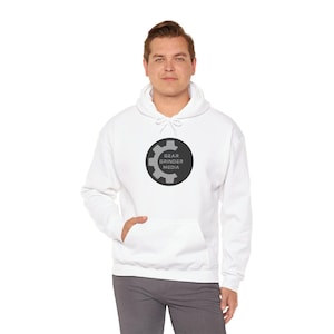 Trucker Gear Grinder Media Logo Hoodie