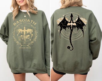 Fourth Wing Double-Sided Sweatshirt, Basgiath War College Hoodie, Basgiath War College Gift, Fourth Wing Sweatshirt, Bookish Dragon Rider