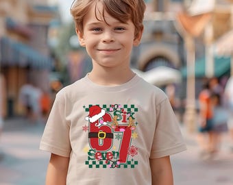 Six Seven Christmas Shirt, 6 7 Christmas Youth T-Shirt,  Santa Christmas Youth Shirt, Christmas Gift, Xmas Six Seven Youth Tee