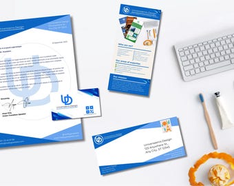 Printer Pack Business Templates - Printable Office Set - Business Card, Flyer, Letterhead & Envelope - PowerPoint (.PPTX)