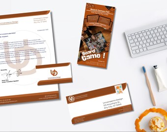 Printer Pack Business Templates - Printable Office Set - Business Card, Flyer, Letterhead & Envelope -PowerPoint (.PPTX)