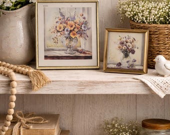 Two vintage square metal/brass tone easel back frames