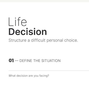 Life Decision Worksheet PDF | Make a Difficult Choice | Values-Based Decision Tool