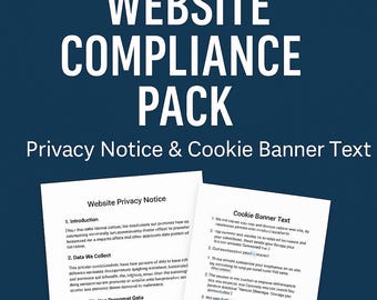 Website Compliance Pack - Privacy Notice & Cookie Banner Text (UK GDPR + PECR)