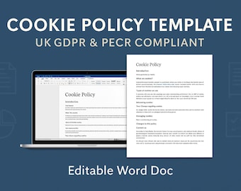 Cookie Policy Template (UK GDPR & PECR Compliant, Editable Word Doc)