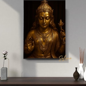 Vishnu Wall Art: Hindu God Poster, Spiritual Meditation Decor (Digital Download)