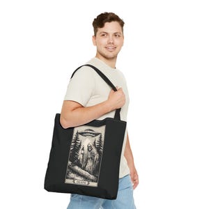 Mystical Death Tote Bag, Unique AOP Design, Boho Chic Accessories, Perfect for Halloween, Witchy Gifts, Everyday Use