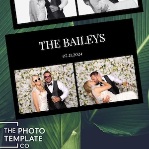 Photo Booth Wedding Strip template 4x6. Modern, Elegant, Instant Download, Editable, Canva Template, Photo Booth Digital Template