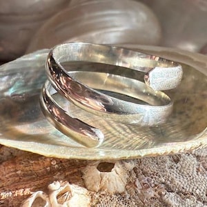 Double spiral sterling silver ring
