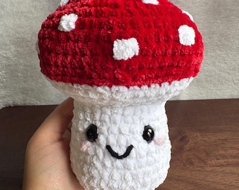 Handmade Crochet Mushroom Plush – Amigurumi Toadstool, Fairycore Decor