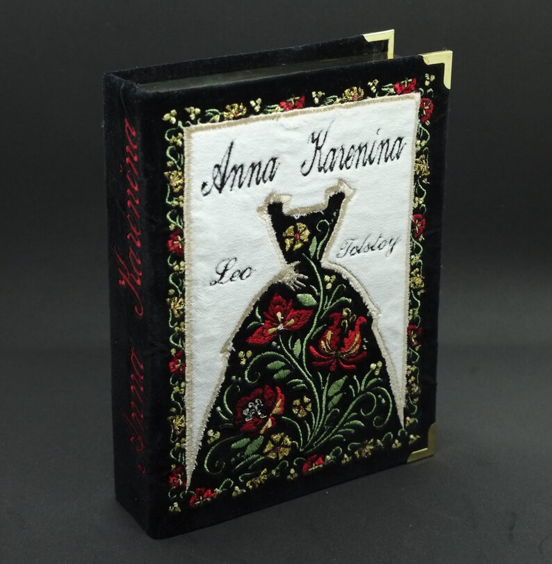 Embroidered Book Clutch Anna Karenina Etsy