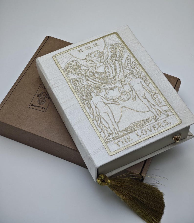 Book bag clutch keepsake box purse Bag The Lovers Tarot (in silk)