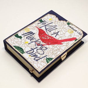 Embroidered Book Bag Clutch Purse To Kill a Mocking Bird by Harper Lee image 1