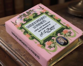Benutzerdefinierte personalisierte gestickte Hochzeitsbuch-Taschen-Kupplungs-Andenken-Box Shakespeares Sonnets