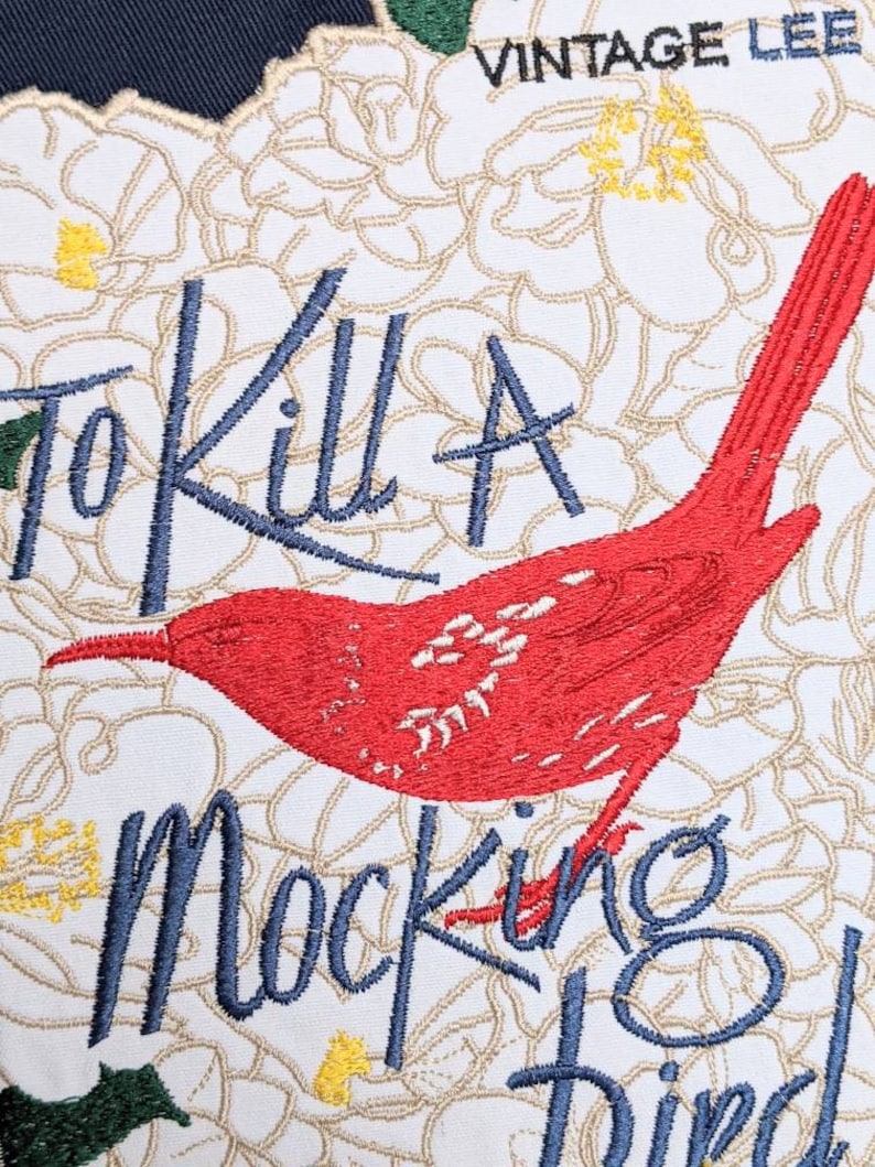 Embroidered Book Bag Clutch Purse To Kill a Mocking Bird by Harper Lee image 3