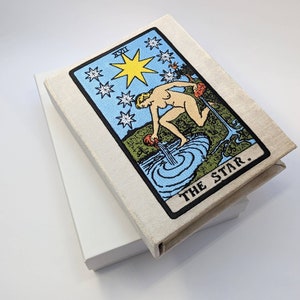 Gestickte Buchtasche Kupplung Andenken Box Geldbörse Tarot Karte Der Stern