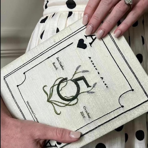 Bolso de mano de boda bordado personalizado, bolso de recuerdo personalizado