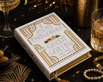 Gatsby-Buch-Clutch, bestickte Romantasche, literarische Handtasche