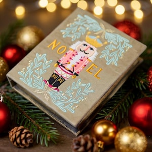 Personalisierte gestickte Hochzeit Buch Tasche Clutch Aufbewahrungsbox Der Nussknacker - Neujahr - Weihnachten - Noel