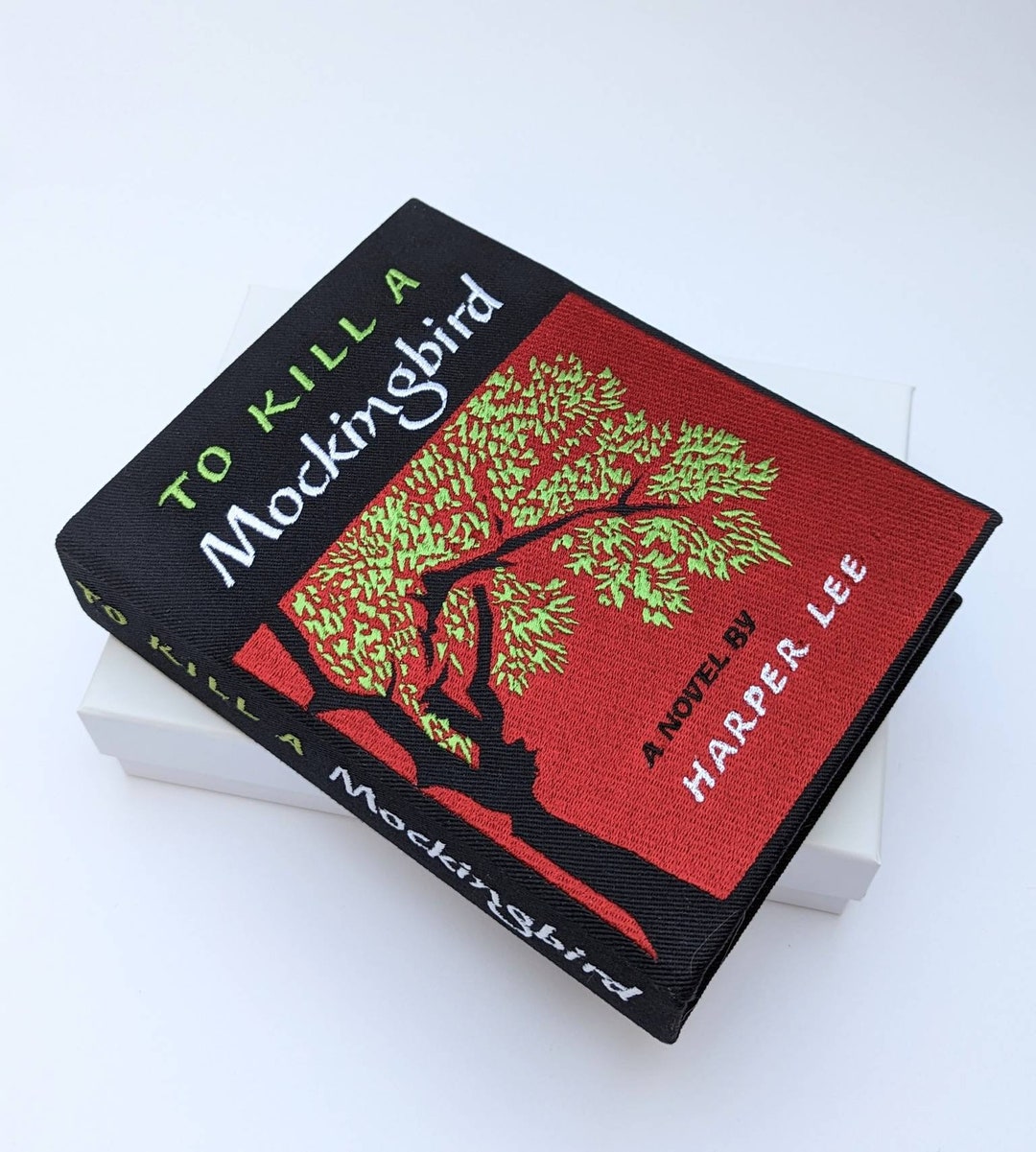 Embroidered Book Bag Clutch Purse to Kill a Mocking Bird Harper Lee Etsy