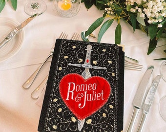Embroidered Book Bag Clutch Purse Romeo and Juliet