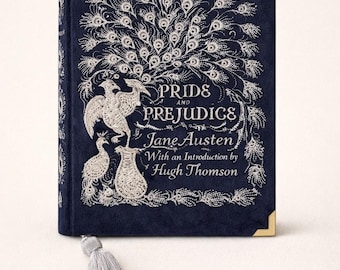 Custom Personalized Embroidered Wedding Book Bag Clutch Keepsake Box Pride and Prejudice