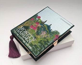 Book-Bag Clutch Purse Bag Monet's Garden