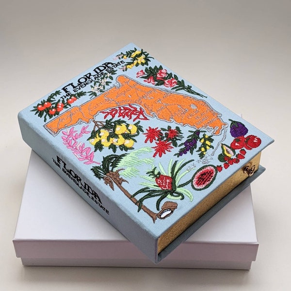 Embroidered Book Clutch Florida the everglade estate